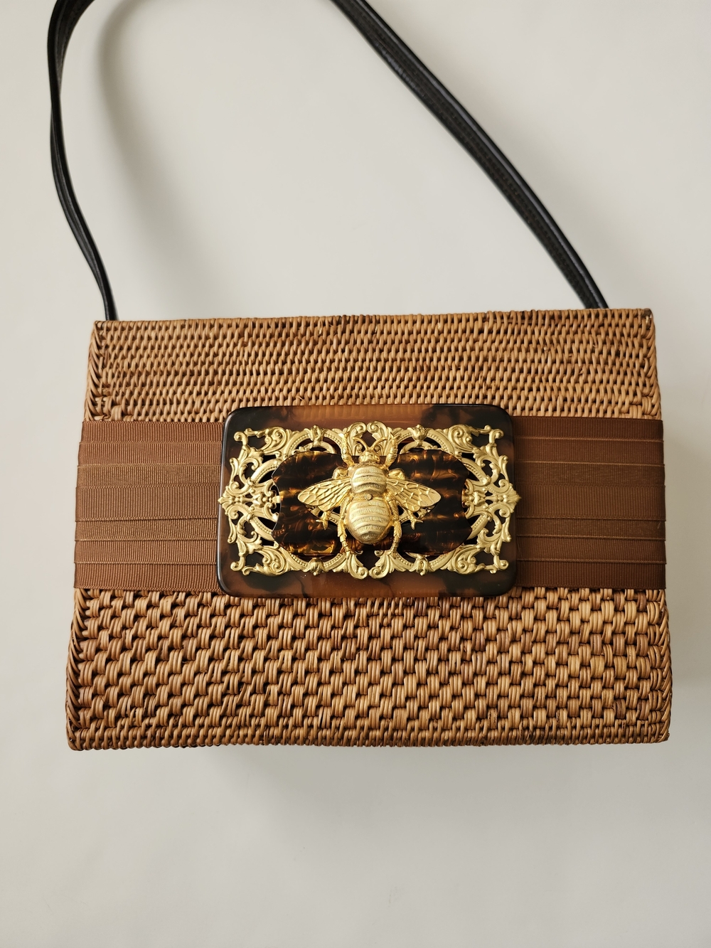 Bosom Buddy Bali Bag With Gold Bumble  Bee